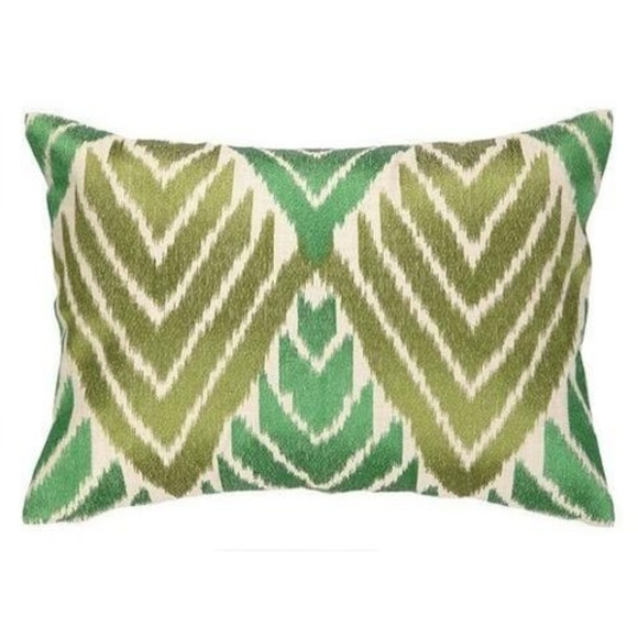 Green Embroidered Designer Decorative Pillow - Picture 1 of 1